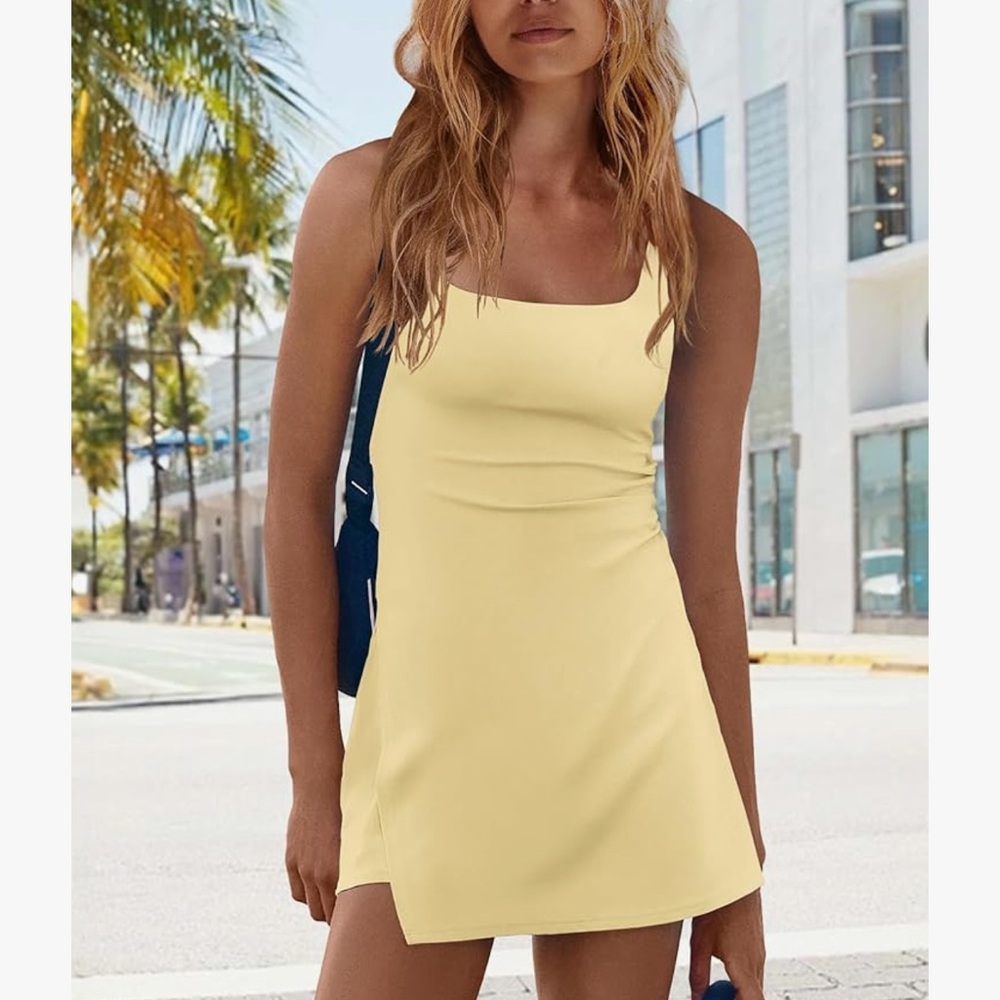 Butter Yellow Athletic Tennis Dress